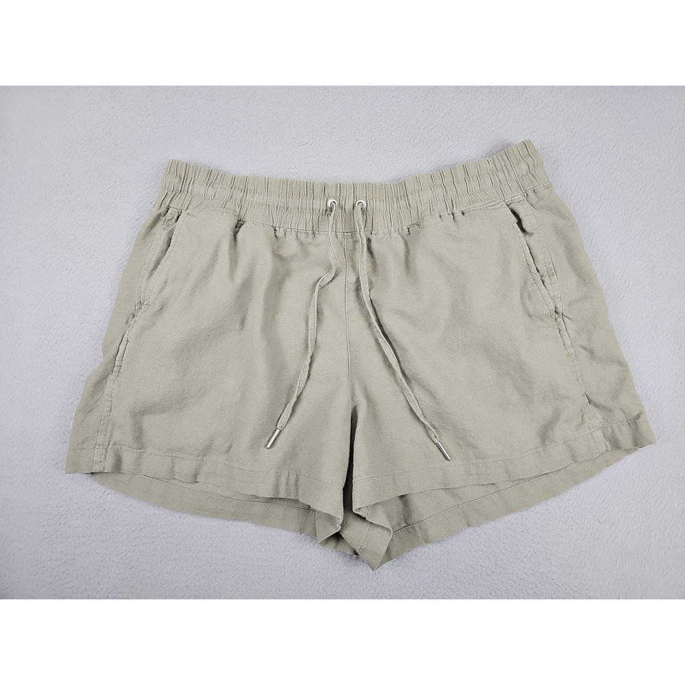 Gap Womens Linen Blend 3" Casual Pull On Shorts Pockets Gray Size Large